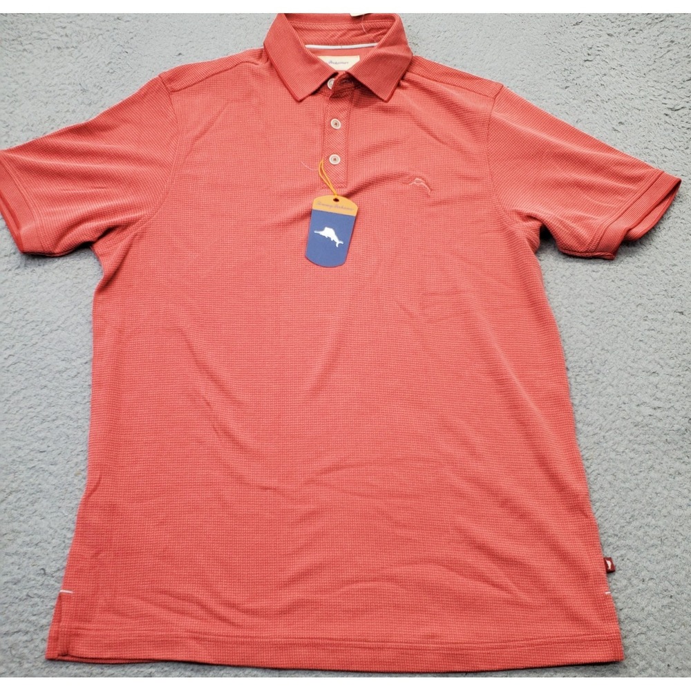 Tommy Bahama Polo Shirt Mens S Pink Modal Short Sleeve Golf Performance Popover